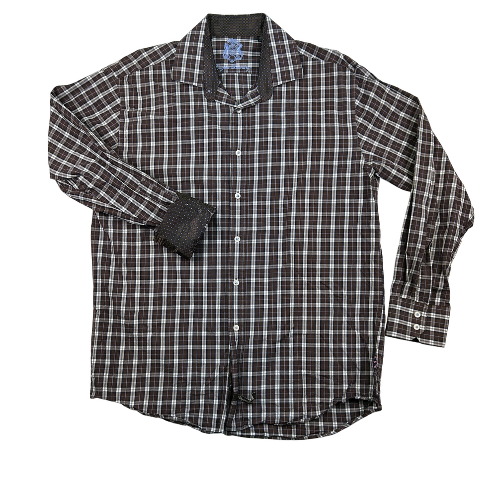 English Laundry Shirt Mens 16 Plaid Button-Up Long Sleeve Classic Cotton